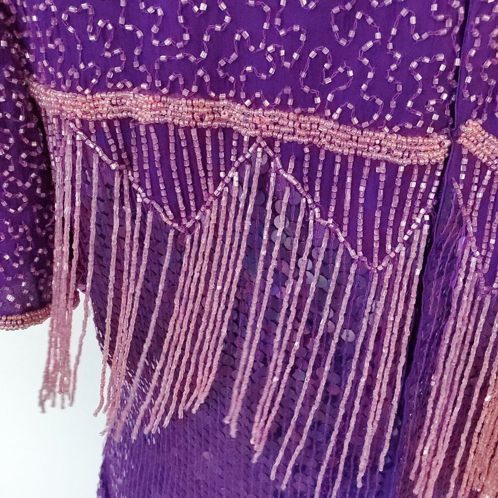 Scala Purple Beaded Dress - Picture 5 of 13